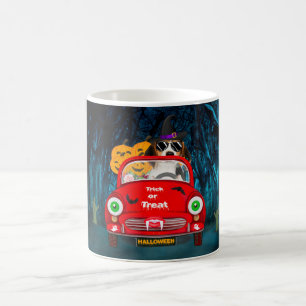 Mug Chien Beagle Conduisant une Voiture Effrayante