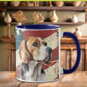 Mug Chien Beagle du pavillon Grunge USA