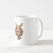 Mug Chien beagle Noël Rendeer Santa Hat Funny Noël (Devant droit)