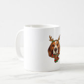 Mug Chien beagle Noël Rendeer Santa Hat Funny Noël (Devant gauche)