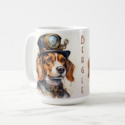 Mug Chien Beagle Steampunk (Devant gauche)