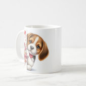 Mug "Chien Beagle Valentin - Mignonne Chien À Thème D' (Devant gauche)