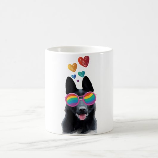 Mug Chien berger allemand avec coeur Saint-Valentin (Centre)
