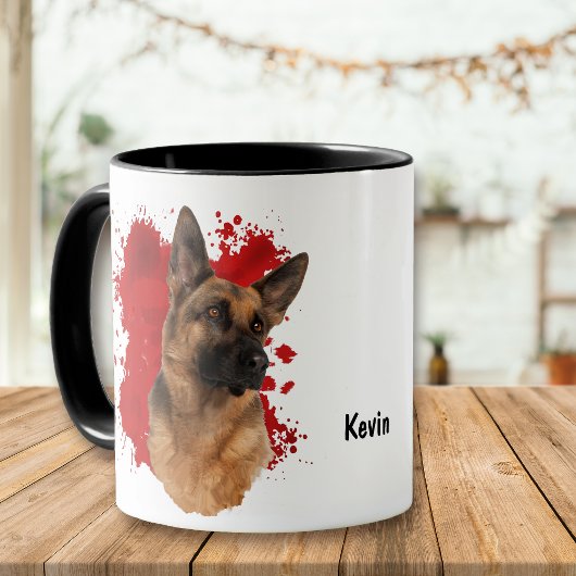 Mug Chien berger allemand Chien rouge Arrière - plan A
