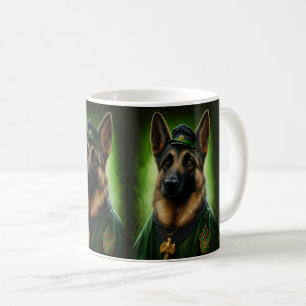 Mug Chien berger allemand en tenue de jour St. Patrick