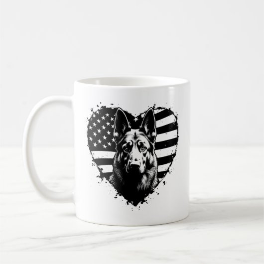 Mug Chien berger allemand USA Drapeau américain 4 juil (Gauche)