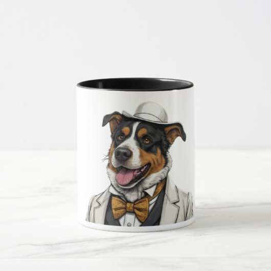Mug Chien berger australien amusant en costume (Centre)