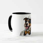 Mug Chien berger australien amusant en costume (Devant gauche)