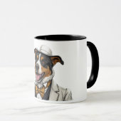 Mug Chien berger australien amusant en costume (Devant droit)