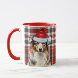 Mug Chien berger australien et canne de Noël