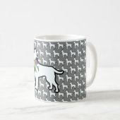 Mug Chien Blanc Avec Arc Gris (Devant droit)