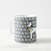 Mug Chien Blanc Avec Arc Gris (Devant gauche)