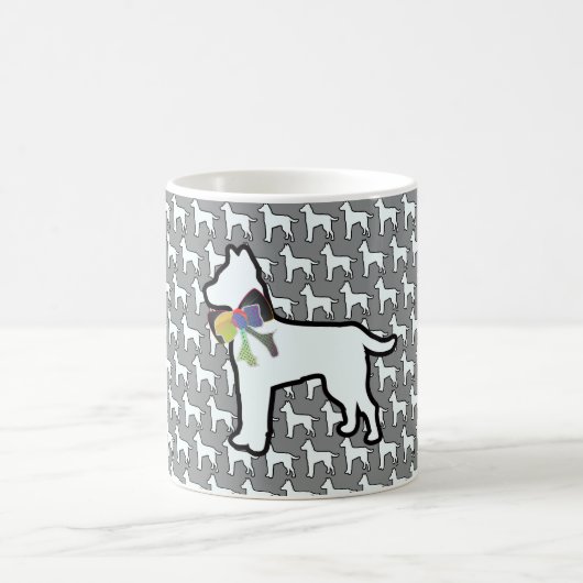 Mug Chien Blanc Avec Arc Gris (Centre)