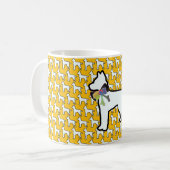Mug Chien Blanc Avec Arc Jaune (Devant gauche)
