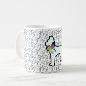 Mug Chien Blanc Avec Nœud (Devant gauche)