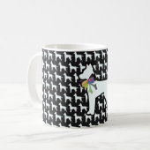 Mug Chien Blanc Avec Nœud Noir  (Devant gauche)