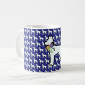 Mug Chien Blanc Avec Nœud Papillon Bleu (Devant gauche)