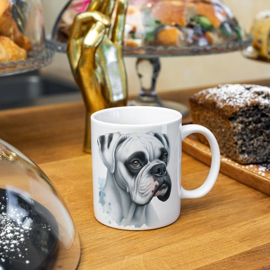 Mug Chien blanc doux en aquarelle