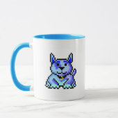 Mug Chien bleu frais de pixel (Gauche)