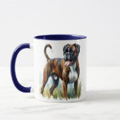 Mug Chien Boxer Bringé Aquarelle (Gauche)