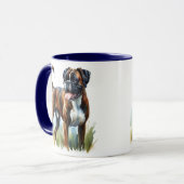 Mug Chien Boxer Bringé Aquarelle (Devant gauche)