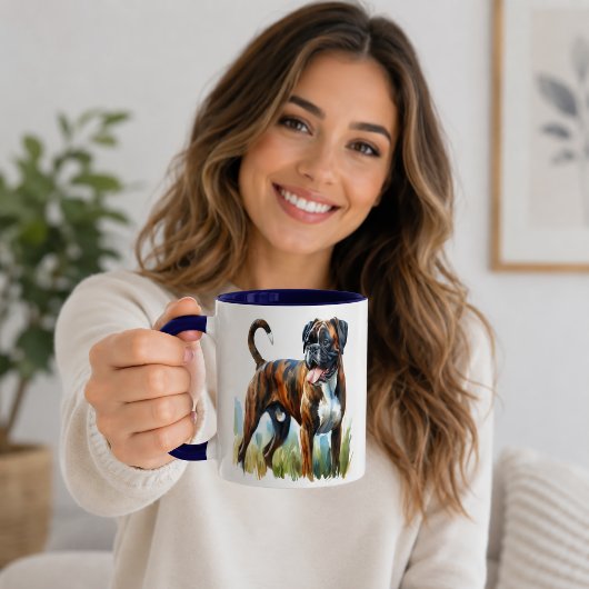 Mug Chien Boxer Bringé Aquarelle