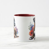 Mug Chien Boxer en Fleur (Centre)