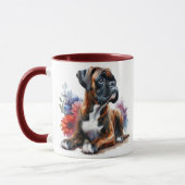 Mug Chien Boxer en Fleur (Gauche)
