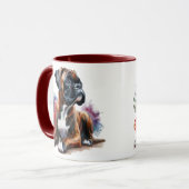 Mug Chien Boxer en Fleur (Devant gauche)