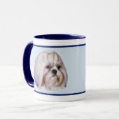 Mug Chien Brindle et blanc de Shih Tzu (Devant gauche)
