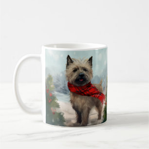 Mug Chien Cairn Terrier dans la neige de Noël