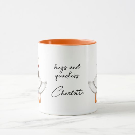 Mug Chien Canard Funny Love Script Nom personnalisé (Centre)