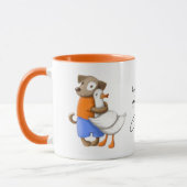 Mug Chien Canard Funny Love Script Nom personnalisé (Gauche)