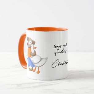 Mug Chien Canard Funny Love Script Nom personnalisé