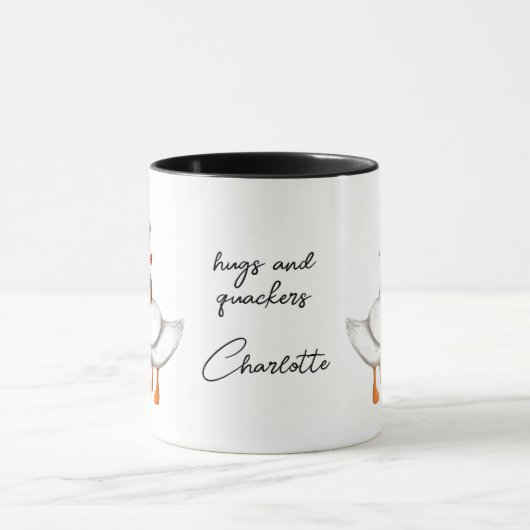 Mug Chien Canard Funny Love Script Nom personnalisé (Centre)