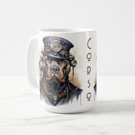Mug Chien Cane Corso Steampunk (Devant gauche)