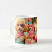 Mug Chien Caniche à la Plage (Devant gauche)