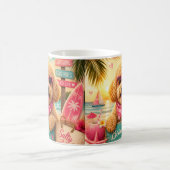 Mug Chien Caniche à la Plage (Centre)