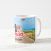 Mug Chien Caniche Camion de la Saint-Valentin Cœurs (Devant droit)
