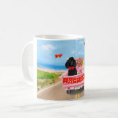 Mug Chien Caniche Camion de la Saint-Valentin Cœurs (Devant gauche)