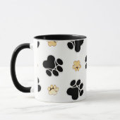 Mug Chien canin noir et tan empreinte de patte blanc (Gauche)