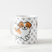 Mug Chien caricatural tibétain rouge Parti couleur (Devant gauche)
