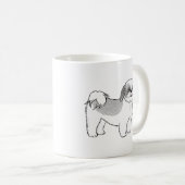 Mug Chien caricature gris mou et blanc chiite Tzu (Devant droit)