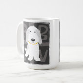 Mug Chien caricature mignon gris et blanc PBGV (Devant gauche)