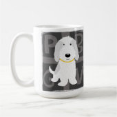 Mug Chien caricature mignon gris et blanc PBGV (Gauche)