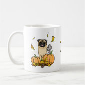 Mug Chien Carlin d'automne (fawn) Citrouille mignon Fe (Gauche)