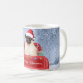 Mug Chien carlin en neige assis dans un camion de Noël (Devant droit)