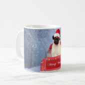 Mug Chien carlin en neige assis dans un camion de Noël (Devant gauche)