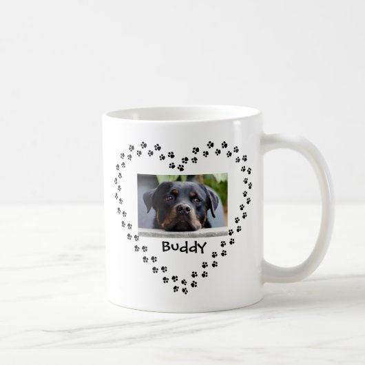 Mug Chien Chat Pet Lover Black Empreintes de pattes Co (Droite)