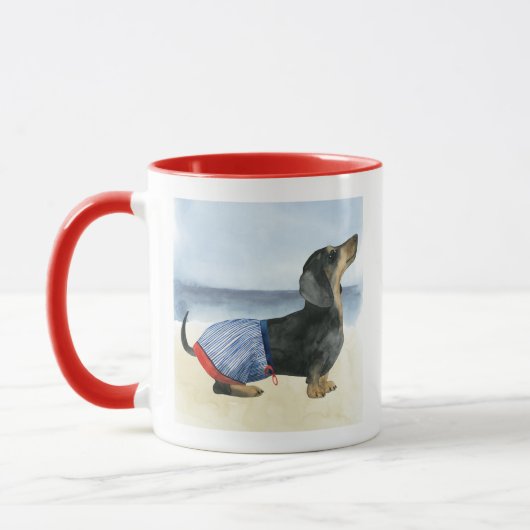 Mug Chien chaud | Chiot Dans Les Troncs De Baignade (Gauche)